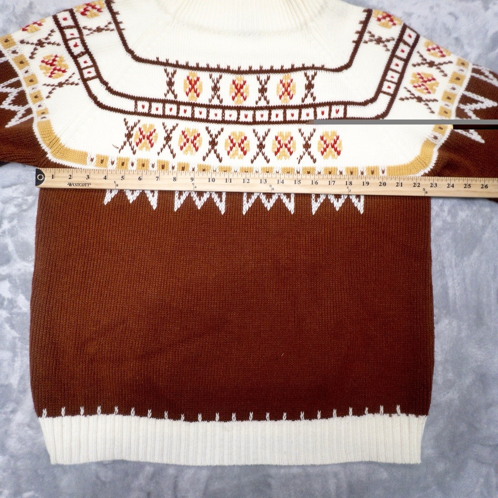 Vtg JC Penny 100% Acrylic Fair Isle Knit Sweater Womens XL - Picture 4 of 9